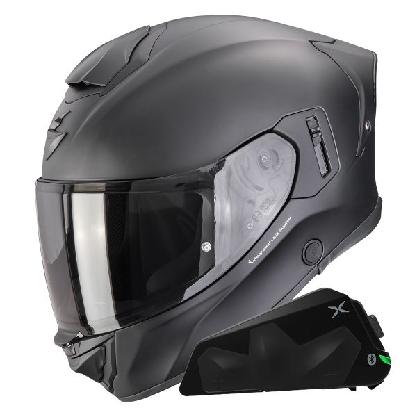 Casque Integral Scorpion Exo 530 i Air Solid Matt Black + Kit bluetooth Exo-Com Link-1C