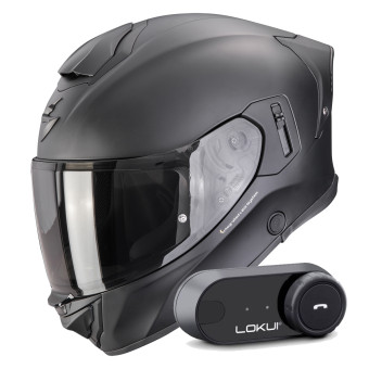 Casque Integral Scorpion Exo 530 i Air Solid Matt Black + Kit Bluetooth Lokui K30