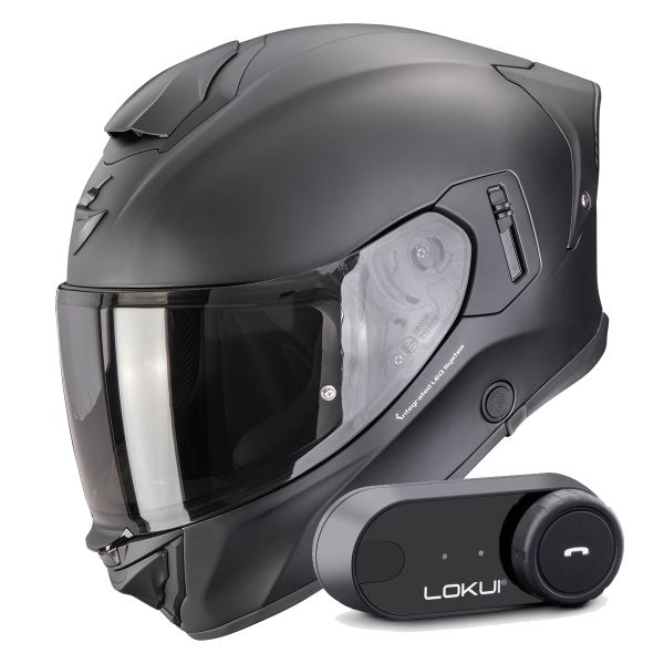 Casque Integral Scorpion Exo 530 i Air Solid Matt Black + Kit Bluetooth Lokui K30