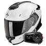 Casque Integral Scorpion Exo GT SP Air Asphalt Pearl White Black + Kit Bluetooth 5S Solo