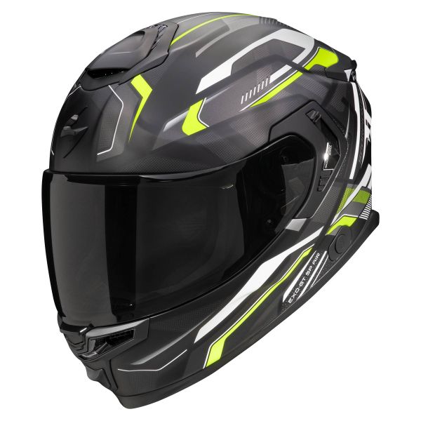 Casque Integral Scorpion Exo GT SP Air Augusta Black Mat Grey Yellow fluo