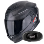 Casque Integral Scorpion Exo GT SP Air Flex Matt Black Silver + Kit bluetooth 5R Lite Solo