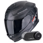 Casque Integral Scorpion Exo GT SP Air Flex Matt Black Silver + Kit Bluetooth Lokui K30