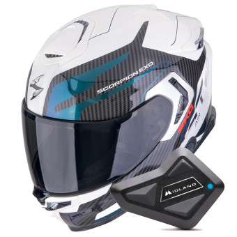 Casque Integral Scorpion Exo GT SP Air Flex White Chameleon + Kit Bluetooth BT Mini Casque Integral Scorpion Exo GT SP Air Flex White Chameleon + Kit Bluetooth BT Mini