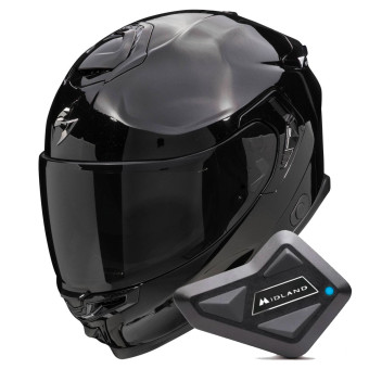 Casque Integral Scorpion Exo GT SP Air Solid Black + Kit Bluetooth BT Mini Casque Integral Scorpion Exo GT SP Air Solid Black + Kit Bluetooth BT Mini
