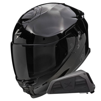 Casque Integral Scorpion Exo GT SP Air Solid Black + Kit bluetooth Exo-Com Link-1