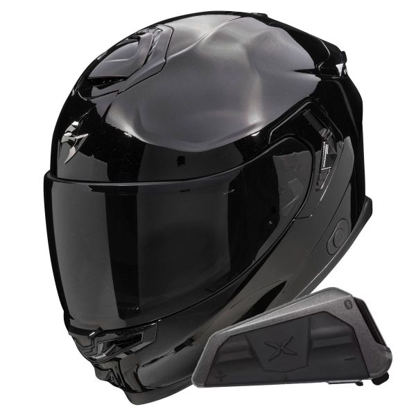 Casque Integral Scorpion Exo GT SP Air Solid Black + Kit bluetooth Exo-Com Link-1 Casque Integral Scorpion Exo GT SP Air Solid Black + Kit bluetooth Exo-Com Link-1