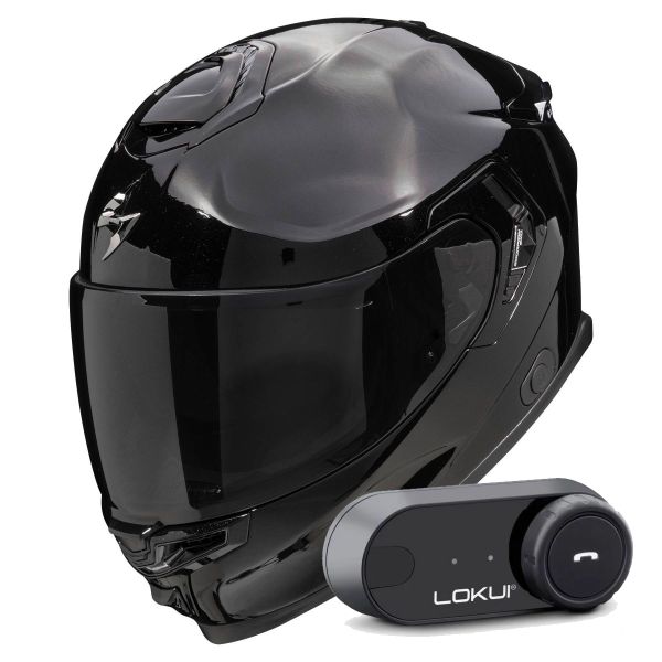 Casque Integral Scorpion Exo GT SP Air Solid Black + Kit Bluetooth Lokui K30 Casque Integral Scorpion Exo GT SP Air Solid Black + Kit Bluetooth Lokui K30