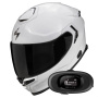 Casque Integral Scorpion Exo GT SP Air Solid White Pearl + Kit bluetooth 5R Lite Solo