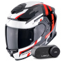 Casque Integral Scorpion Exo GT SP Air Tornado Black Red + Kit Bluetooth Lokui K30