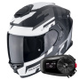 Casque Integral Scorpion Exo GT SP Air Tornado Matt Black Silver + Kit Bluetooth 5S Solo