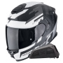 Casque Integral Scorpion Exo GT SP Air Tornado Matt Black Silver + Kit bluetooth Exo-Com Link-1