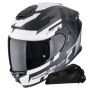Casque Integral Scorpion Exo GT SP Air Tornado Matt Black Silver + Kit bluetooth Exo-Com Link-1C