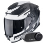 Casque Integral Scorpion Exo GT SP Air Tornado Matt Black Silver + Kit Bluetooth Lokui K30