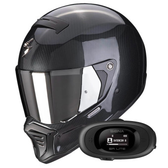 Casque Integral Scorpion EXO-HX1 Carbon SE Black + Kit bluetooth 5S
