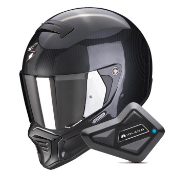 Casque Integral Scorpion EXO-HX1 Carbon SE Black + Kit Bluetooth BT Mini