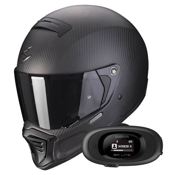 Casque Integral Scorpion EXO-HX1 Carbon SE Matt Black + Kit bluetooth 5R Lite