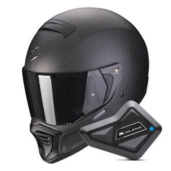 Casque Integral Scorpion EXO-HX1 Carbon SE Matt Black + Kit Bluetooth BT Mini