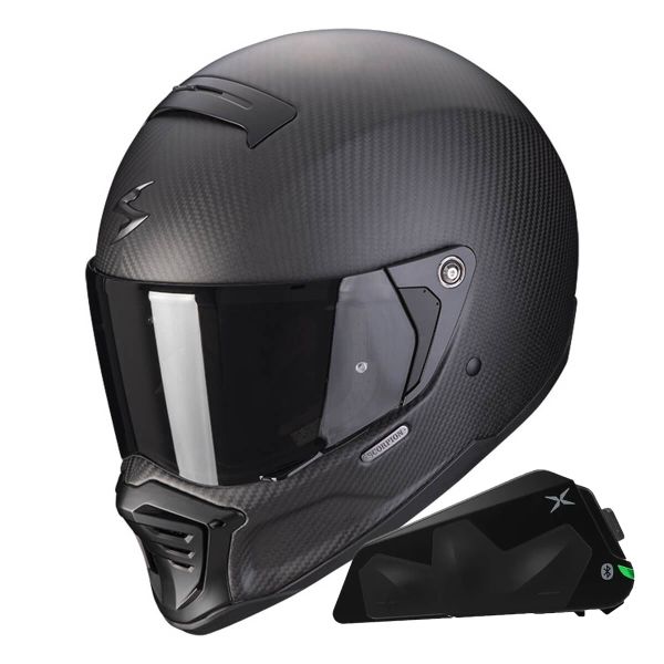 Casque Integral Scorpion EXO-HX1 Carbon SE Matt Black + Kit bluetooth Exo-Com Link-1C Casque Integral Scorpion EXO-HX1 Carbon SE Matt Black + Kit bluetooth Exo-Com Link-1C