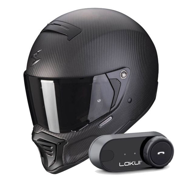 Casque Integral Scorpion EXO-HX1 Carbon SE Matt Black + Kit Bluetooth Lokui K30 Casque Integral Scorpion EXO-HX1 Carbon SE Matt Black + Kit Bluetooth Lokui K30