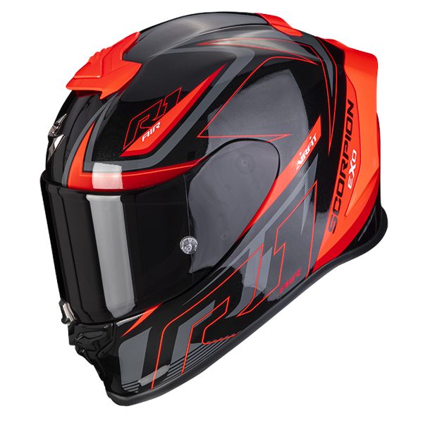 Casque Integral Scorpion Exo R1 Air Gaz Metal Black Red