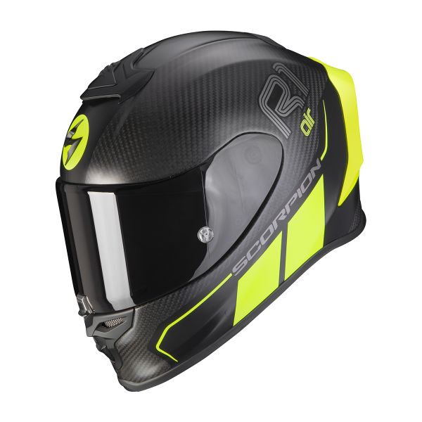 Casque Integral Scorpion Exo R1 Carbon Air Corpus II Matt Black Neon Yellow