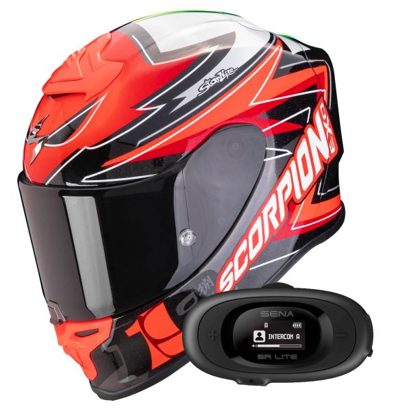 Casque Integral Scorpion Exo R1 Evo Air Alvaro Bautista Replica Red + Kit bluetooth 5R Lite