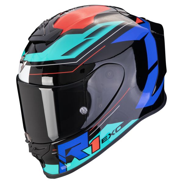 Casque Integral Scorpion Exo R1 Evo Air Blaze Black Blue Red Casque Integral Scorpion Exo R1 Evo Air Blaze Black Blue Red