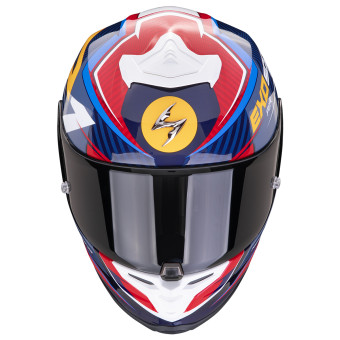 Scorpion Exo R1 Evo Air Coup Blue Red Yellow + Kit Bluetooth Lokui K30