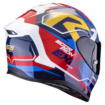 Scorpion Exo R1 Evo Air Coup Blue Red Yellow + Kit Bluetooth Lokui K30