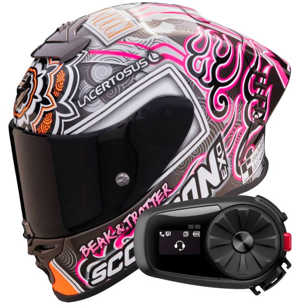 Casque Integral Scorpion Exo R1 Evo Air FIM Aron Canet + Kit Bluetooth 5S Solo