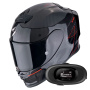 Casque Integral Scorpion Exo R1 Evo Carbon Air Cynergy Black Red + Kit bluetooth 5R Lite Solo