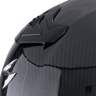 Scorpion Exo R1 Evo Carbon Air Cynergy Black White + Kit bluetooth Exo-Com Link-1