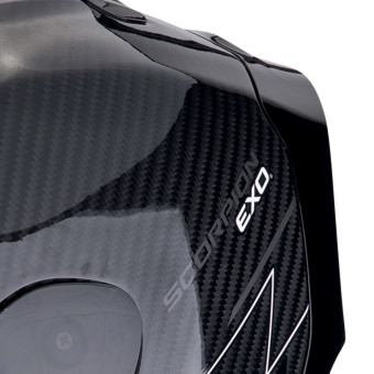 Scorpion Exo R1 Evo Carbon Air Cynergy Black White + Kit bluetooth Exo-Com Link-1