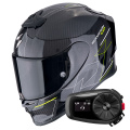 Pack Exo R1 Evo Carbon Air Cynergy Black Yellow Fluo + Kit Bluetooth 5S Solo