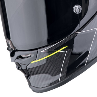 Scorpion Exo R1 Evo Carbon Air Cynergy Yellow Fluo + Kit bluetooth Exo-Com Link-1