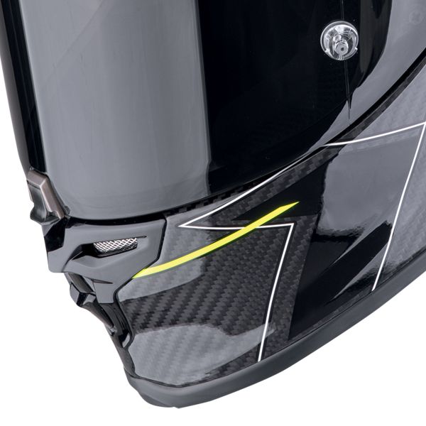 Scorpion Exo R1 Evo Carbon Air Cynergy Yellow Fluo + Kit bluetooth Exo-Com Link-1