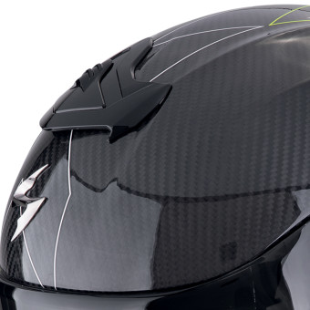 Scorpion Exo R1 Evo Carbon Air Cynergy Yellow Fluo + Kit bluetooth Exo-Com Link-1