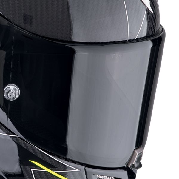 Scorpion Exo R1 Evo Carbon Air Cynergy Yellow Fluo + Kit bluetooth Exo-Com Link-1