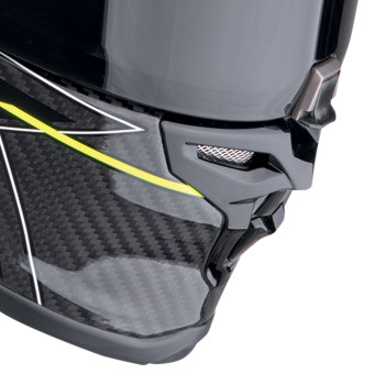Scorpion Exo R1 Evo Carbon Air Cynergy Yellow Fluo + Kit bluetooth Exo-Com Link-1