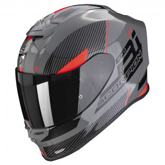 Casque Integral Scorpion Exo R1 Evo Air Final Grey Black Red + Kit Bluetooth BT Mini