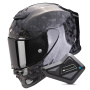 Casque Integral Scorpion Exo R1 Evo Carbon Air Onyx Black + Kit Bluetooth BT Mini