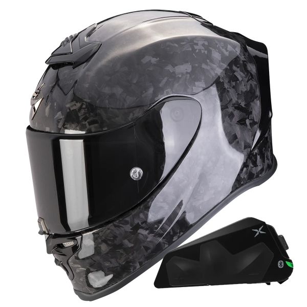 Casque Integral Scorpion Exo R1 Evo Carbon Air Onyx Black + Kit bluetooth Exo-Com Link-1C Casque Integral Scorpion Exo R1 Evo Carbon Air Onyx Black + Kit bluetooth Exo-Com Link-1C