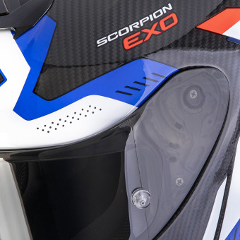 Scorpion Exo R1 Evo Carbon Air Propel Black White Red