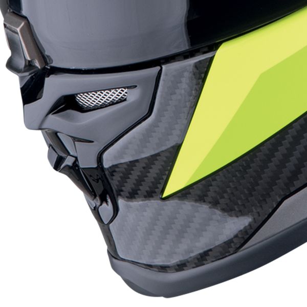 Scorpion Exo R1 Evo Carbon Air Runner Blue Yellow + Kit bluetooth Exo-Com Link-1