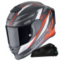 Casque Integral Scorpion Exo R1 Evo Carbon Air Runner Matt Red + Kit bluetooth Exo-Com Link-1C