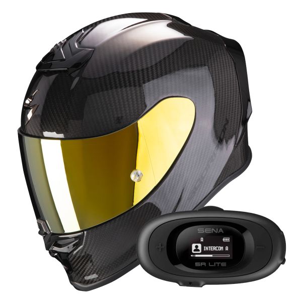 Casque Integral Scorpion Exo R1 Evo Carbon Air Solid Black + Kit bluetooth 5R Lite Casque Integral Scorpion Exo R1 Evo Carbon Air Solid Black + Kit bluetooth 5R Lite