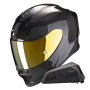 Casque Integral Scorpion Exo R1 Evo Carbon Air Solid Black + Kit bluetooth Exo-Com Link-1