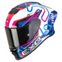 Casque Integral Scorpion Exo R1 Evo II Air Cornering White Blue Pink