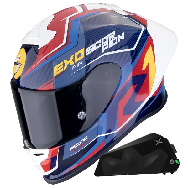 Casque Integral Scorpion Exo R1 Evo II Air Coup Black Red Yellow + Kit bluetooth Exo-Com Link-1C Casque Integral Scorpion Exo R1 Evo II Air Coup Black Red Yellow + Kit bluetooth Exo-Com Link-1C